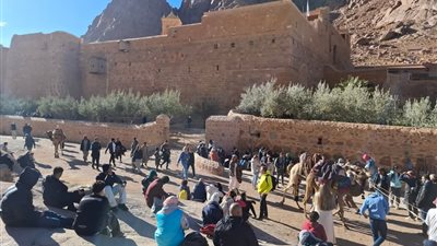 إجازة نصف العام تنعش السياحة في سانت كاترين.. و1001 سائح لزيارة المقدسات الدينية 