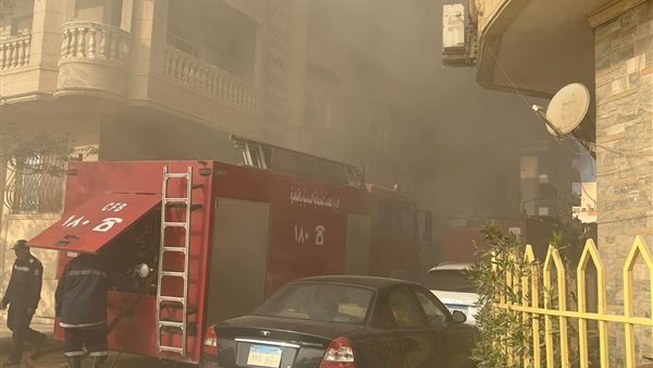 حريق جراج في عقار