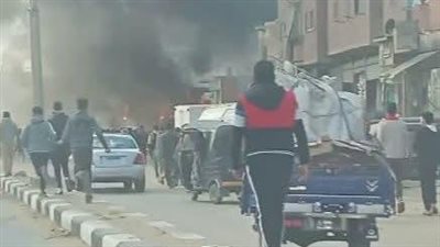 حريق هائل بمعرض أهلًا رمضان في العدوة بالمنيا