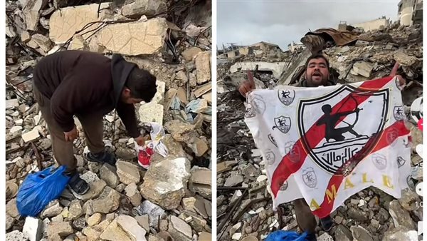 فلسطيني يستخرج علم