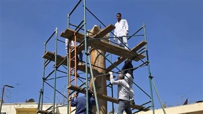 الآثار تبدأ ترميم عمود ميدان تريومف بمصر الجديدة| صور