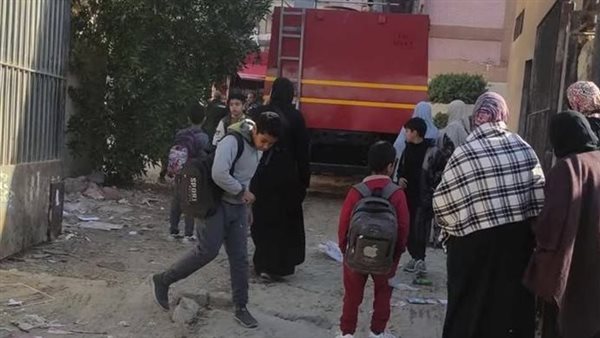 حريق داخل مدرسة هدى