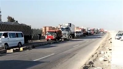 تصادم سيارة نقل محملة بالأسمنت وأخرى كابينة مزدوجة على الطريق الإقليمي بالمنوفية