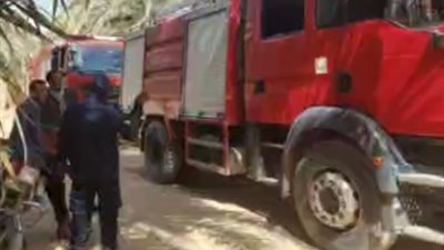 اندلاع حريق بمحل إطارات في أبو النمرس.. والحماية المدنية تخمده