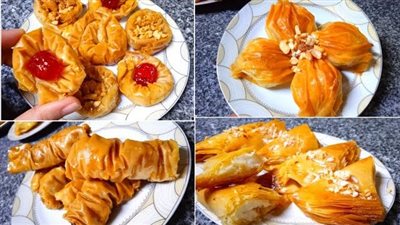 طريقة عمل الجلاش الحلو صوابع الشيف هالة.. صدفة وعش البلبل ووربات| صور