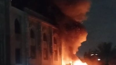 حريق في كابينة كهرباء مسجد ببهتيم والحماية المدنية تحاول السيطرة