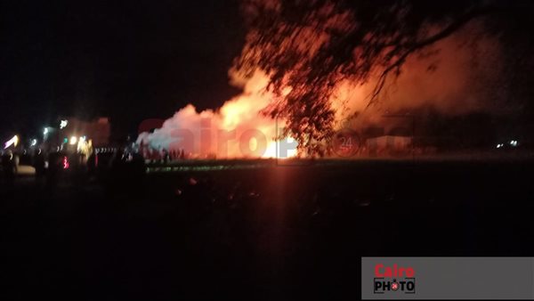 حريق بمخزن بلاستيك