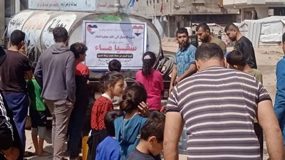 شباب بركة السبع بالمنوفية يهدون سقيا الماء لأهالي غزة في رمضان| صور