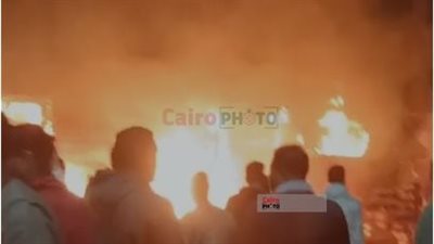 إصابة 3 أشخاص في حريق مطعم بمنطقة أبو عرب بالمنيا 