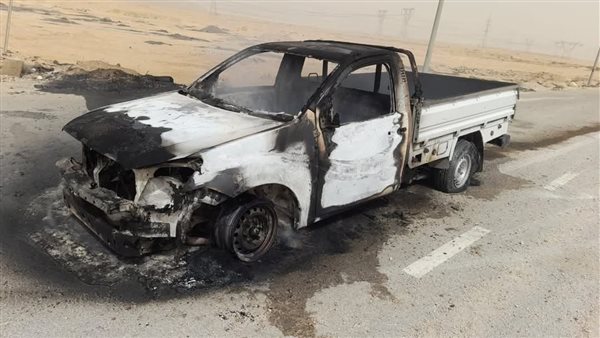 انقلاب واشتعال سيارة