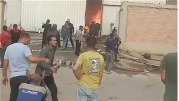 حريق مصنع بدر