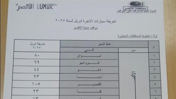 التعريفة الجديدة