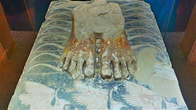 متحف إيمحتب بسقارة يعرض قاعدة لـ الملك زوسر من الحجر الجيري الملون