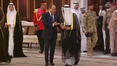 مراسم استقبال رسمية للرئيس السيسي عقب وصوله إلى الكويت