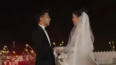 قدم لزوجته أغنية من تأليفه.. كلمات أغنية حسين الجسمي في حفل زفاف هشام جمال وليلى زاهر