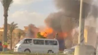 انفجار خط غاز على طريق الواحات في أكتوبر.. والحماية المدنية تحاول السيطرة عليه