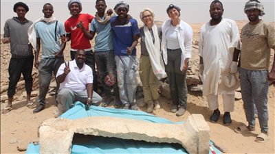 غطاء تابوت حجري.. كشف أثري جديد بمنطقة الأغاخان في أسوان| صور 