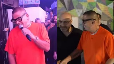 بـ لوك جديد.. عمرو دياب يشعل حفله في القرية العالمية بـ دبي