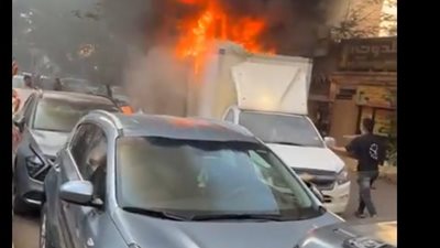 نشوب حريق في سيارة بشارع جول جمال بالمهندسين.. والحماية المدنية تحاول السيطرة