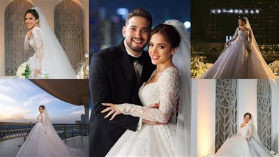 بإطلالة ساحرة.. اللحظات الأولى من حفل زفاف رنا رئيس بأحد فنادق القاهرة| صور