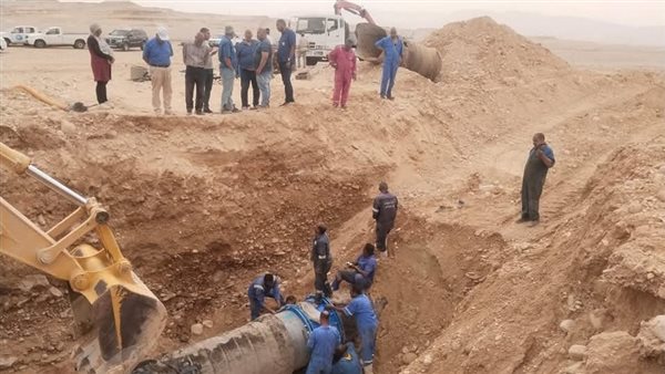 إصلاح كسر خط مياه