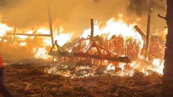 حريق في عشش وأحطاب