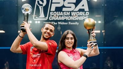 وزير الرياضة يهنئ نور الشربيني ومصطفى عسل بتتويجهما ببطولتي العالم للإسكواش