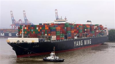 من الطرازات العملاقة.. ميناء دمياط يستقبل سفينة حاويات بطول 368 مترًا