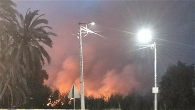 اندلاع حريق في حشائش بجوار شريط السكة الحديد ببني سويف