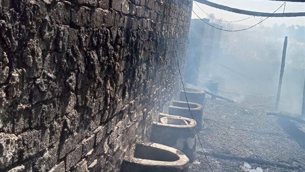 حريق حظيرة مواشي