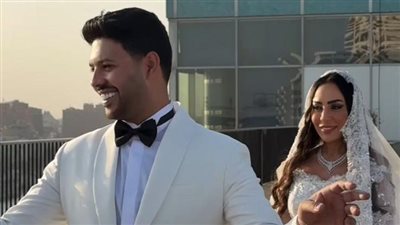 الصور الأولى من حفل زفاف المطرب محمد شاهين والمنتجة رشا الظنحاني