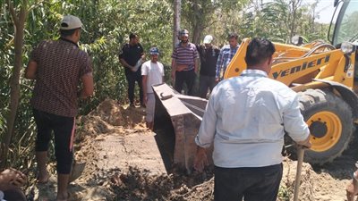 رئيس مياه القناة: نجاح إصلاح كسر بالقنطرة شرق بسبب انهيار جسر المصرف الزراعي