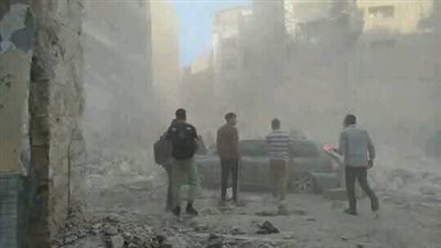 انهيار عقار قديم في المنيا وتحطم سيارتين أسفله دون وقوع إصابات