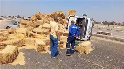 تصادم بين سيارتين على الطريق الإقليمي بالمنوفية.. ورفع آثار الحادث