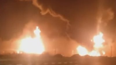 حرائق داخل منشأة نفطية في طهران جراء القصف الإسرائيلي