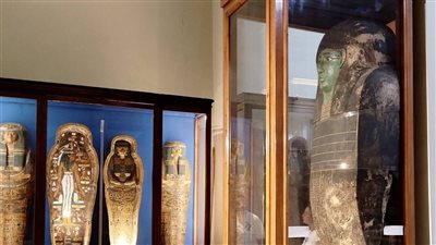 أوزوريس يحرسه.. التابوت الأخضر يشع بالحياة الأبدية من قلب المتحف المصري | صور