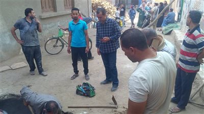 بسبب كسر في ماسورة مياه.. هبوط أرضي بقرية زوير بالمنوفية