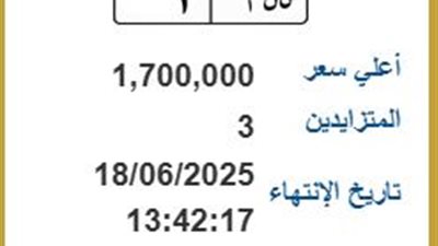س ل م 1.. لوحة مرور مميزة بسعر 1.7 مليون جنيه