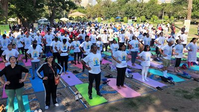 سفارة الهند في القاهرة تحتفل باليوم العالمي لليوجا بمشاركة واسعة| صور