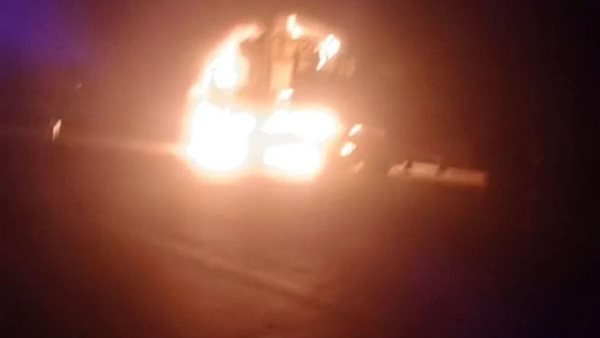 حريق سيارة نقل ببورسعيد