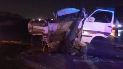 مصرع 3 أشخاص وإصابة آخر في تصادم نقل وملاكي بالمنيا