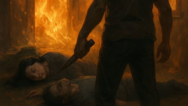 شخص يطعن زوجته وشقيقها