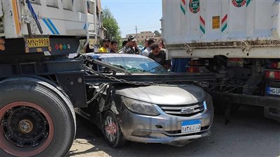 إصابة شخصين في حادث تصادم سيارة ملاكي مع تريلا بالفيوم