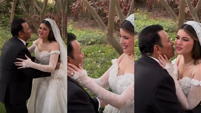بالأحضان.. لحظات مؤثرة لـ محمد فؤاد من حفل زفاف ابنته
