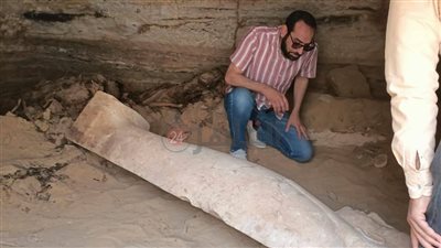 تابوت حجري بملامح آدمية.. ننشر صور جديدة لـ الكشف الأثري بـ ضريح الآغا خان بأسوان