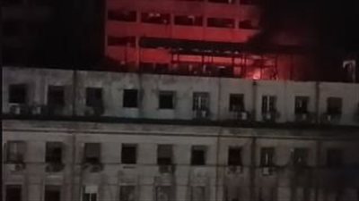 تفاصيل اندلاع حريق جديد بالواجهة الخلفية لسنترال رمسيس