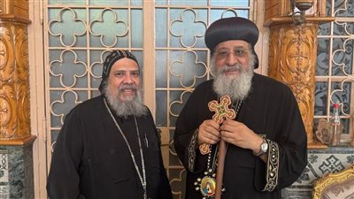 البابا تواضروس الثاني يستقبل الراهب يوئيل الأنبا بيشوي كاهن الكنيسة القبطية باليابان