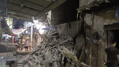 انهيار جزئي لعقار بالمنصورة دون خسائر بشرية أو مادية