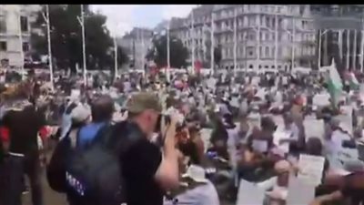 ارتفاع عدد المعتقلين في الاحتجاجات المناهضة لإسرائيل أمام البرلمان البريطاني إلى 365 شخصًا