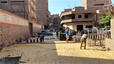 محافظة القاهرة تواصل أعمال تطوير الأرصفة وتركيب الإنترلوك بعدد من شوارع البساتين | صور